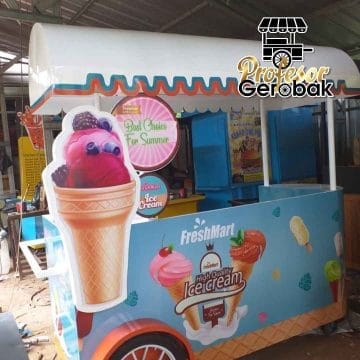 Model Gerobak Jualan Es Minimalis dengan Desain Modern