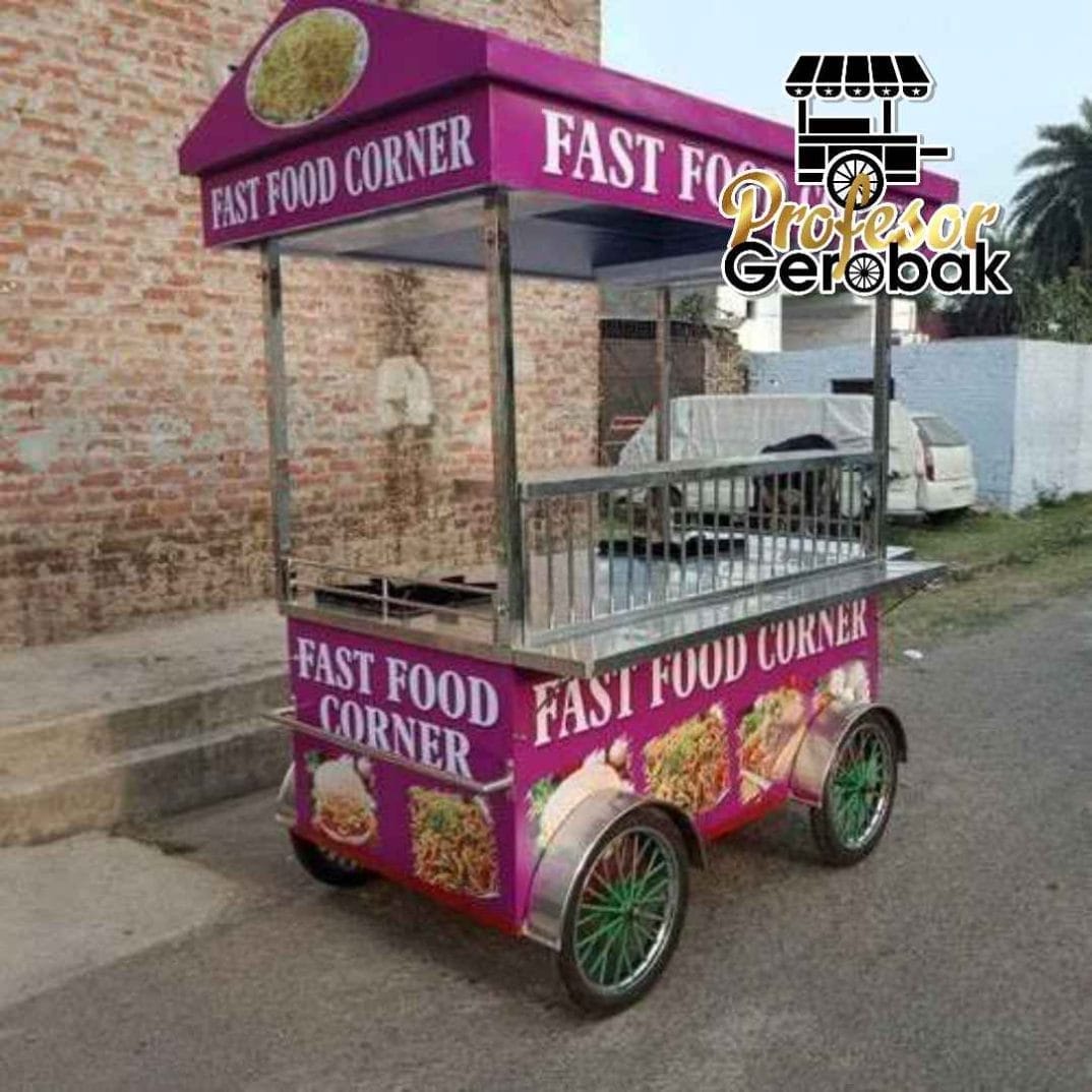 Gerobak kekinian minimalis dengan desain stylish dan modern