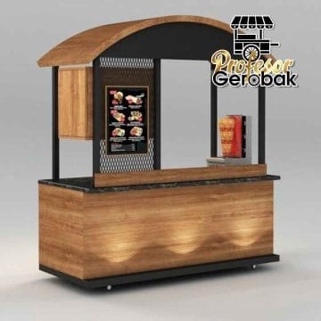 Gerobak Unik Kayu dengan Desain Minimalis untuk Usaha