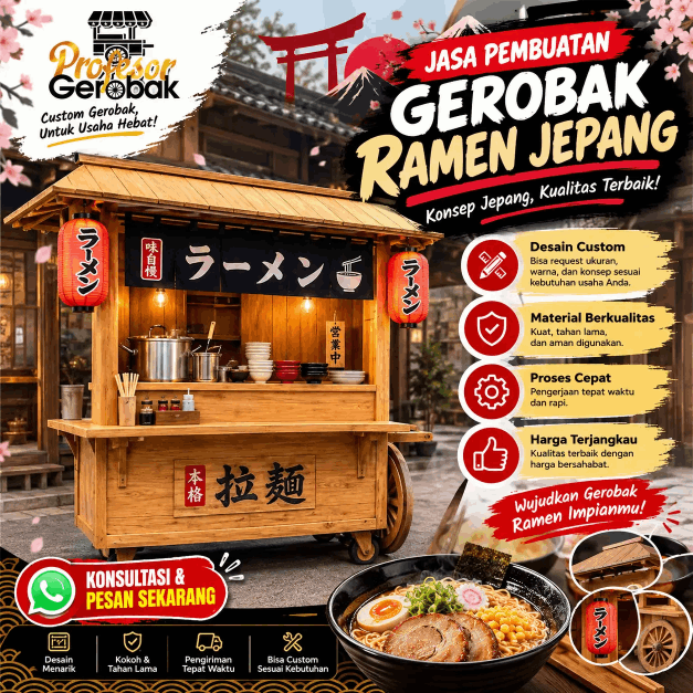 Bikin gerobak ramen jepang ala yatai osaka bekasi